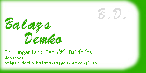 balazs demko business card